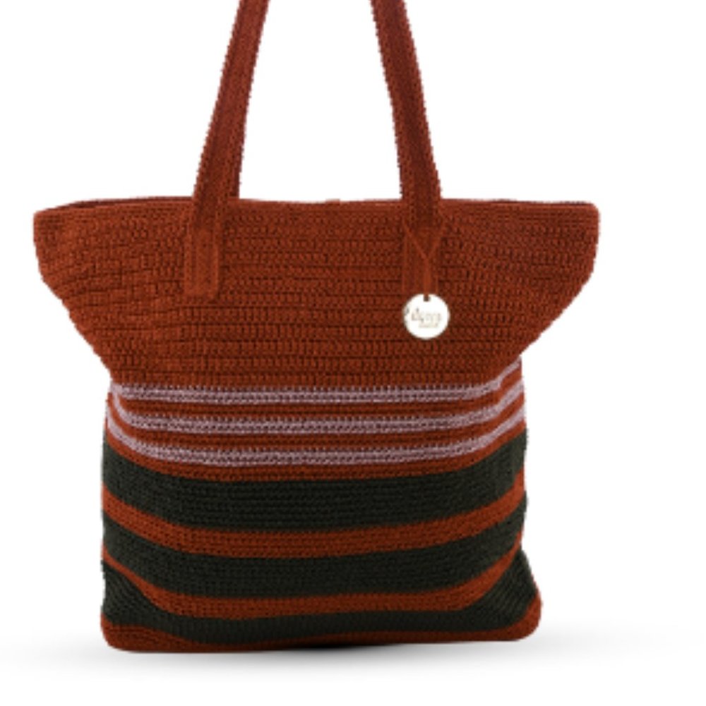 Genuine DOWA Orange, White and Green 100% Nylon Handwoven Tote Bag